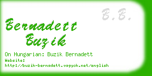 bernadett buzik business card